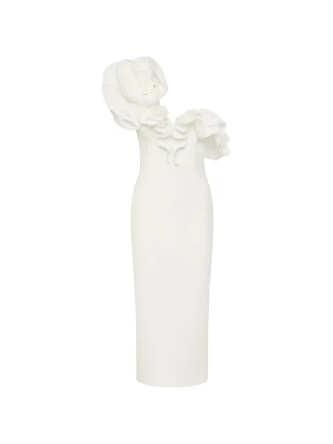 Rebecca Vallance Ozias ruffled midi dress White RVBR1610