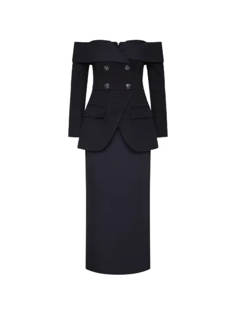 Rebecca Vallance off-shoulder midi dress Blue 26011568