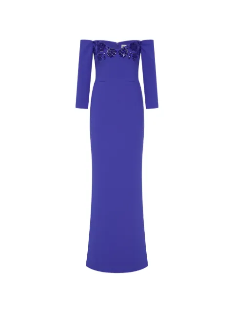 Rebecca Vallance Evolet embellished off-shoulder maxi dress Blue 26011551