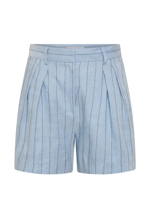 Rebecca Vallance Effie pleated pinstriped shorts Blue 26015345