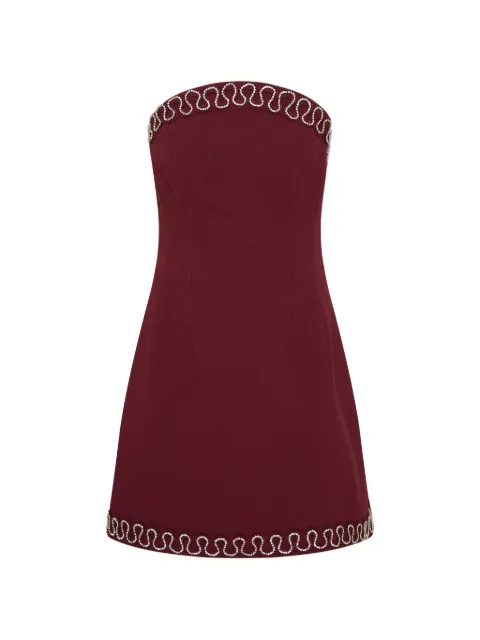 Rebecca Vallance beaded strapless dress Red 26011248