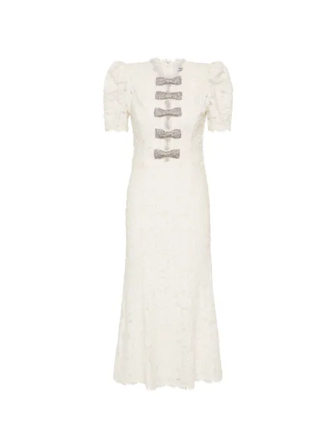 Rebecca Vallance Dillon bow-detail midi dress White RVBR1510