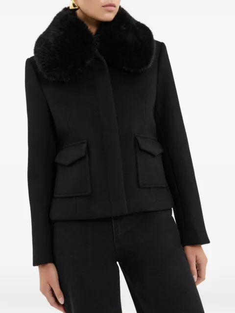 Rebecca Vallance fur collar cropped coat Black 26014360