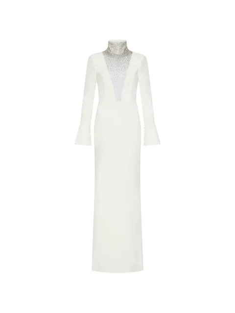 Rebecca Vallance Melva embellished V-neck maxi dress White RVBR1494