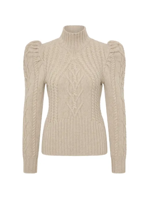 Rebecca Vallance puffed-sleeve knitted jumper Neutrals 26012684