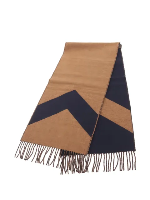 Hermès Pre-Owned 2020s kazak chevron fringe scarf Brown 1035317
