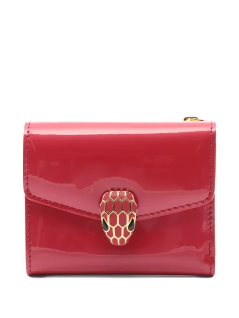 Bvlgari Pre-Owned 2010s Bi-fold snake leather wallet Red 1039048