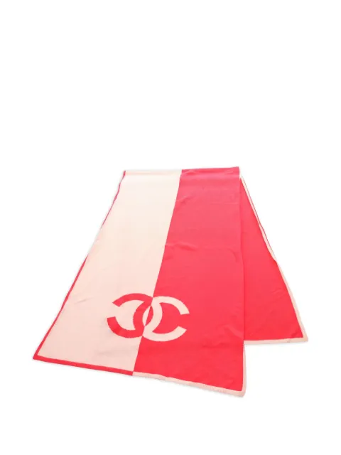 CHANEL Pre-Owned 1986-1988 CC-logo scarf Pink 1038371