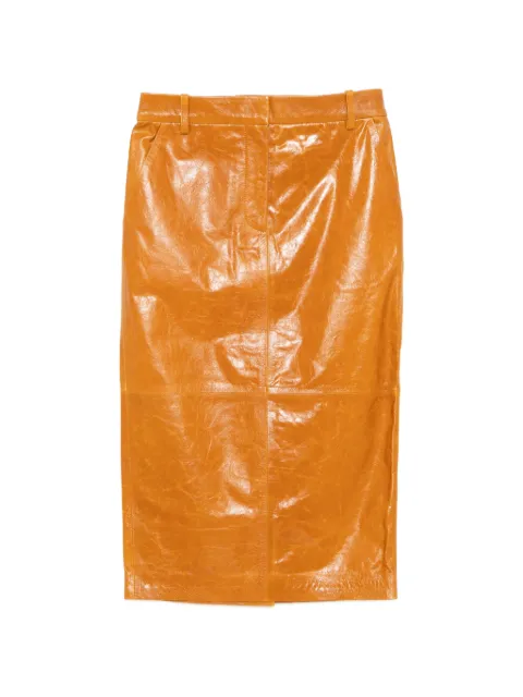 CO COLLECTION leather pencil skirt Brown 3340ABCLPS26