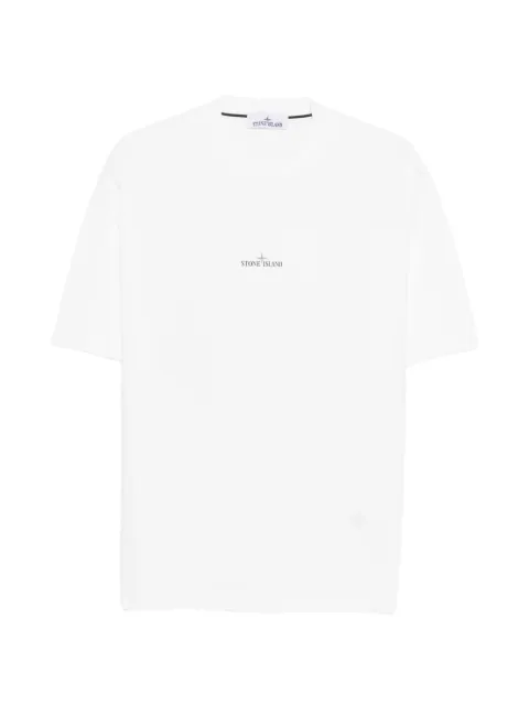 Stone Island 2100002 combed organic cotton jersey, hand sprayed regular-fit T-shirt with ‘lab’ print White L1S152100002S0364