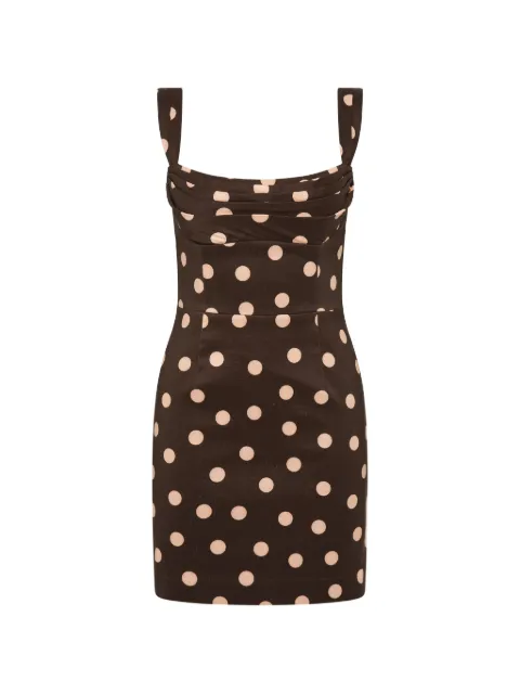 Rebecca Vallance polka dot mini dress Brown 26011538
