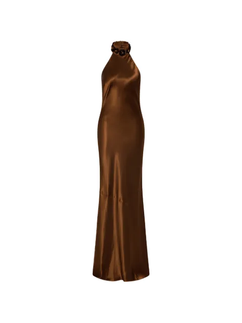 Rebecca Vallance halter neck maxi dress Brown 26011555