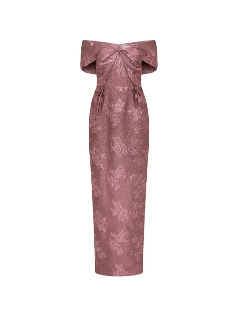 Rebecca Vallance Levinia off-shoulder floral-pattern maxi dress Pink RVBR1522