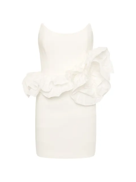 Rebecca Vallance Ozias ruffled strapless mini dress White RVBR1493