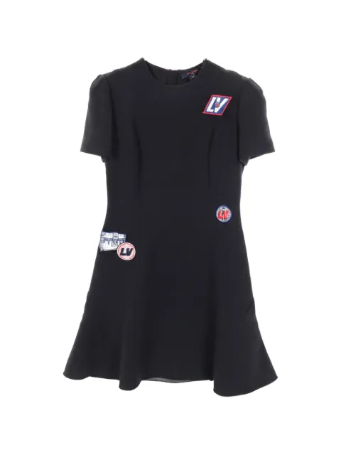Louis Vuitton Pre-Owned logo-patch dress Black 1031222
