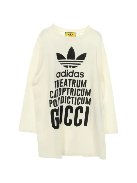 Gucci Pre-Owned x Adidas boat-neck long-sleeve T-shirt Neutrals 1038370