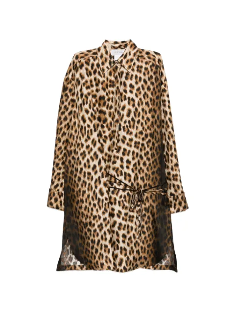 Sportmax leopard print lace mini dress Brown 2612221072600