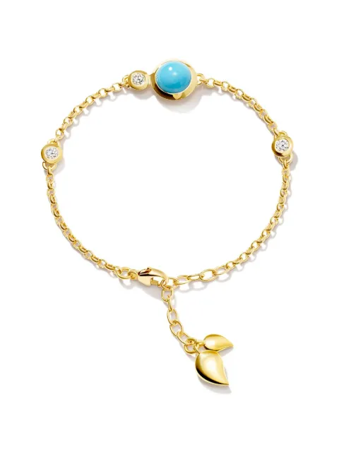 TAMARA COMOLLI Bouton turquoise and diamond chain bracelet Gold BBOUCTURSMYG