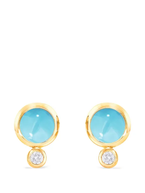 TAMARA COMOLLI Bouton turquoise and diamond earrings Gold EBOUTURCLYG1