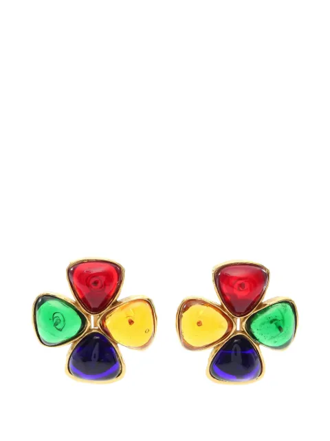 CHANEL Pre-Owned 1986-1988 coloured-stones earrings Gold 1034108