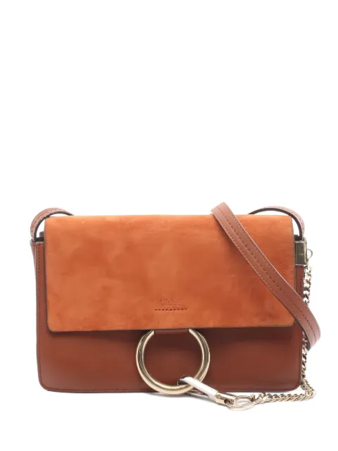 Chloé Pre-Owned 2000s Faye suede-flap leather shoulder bag Brown 1037137