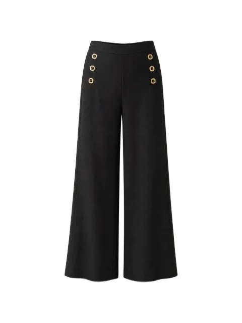 Edward Achour Paris button-detail wide-leg trousers Black 090907928