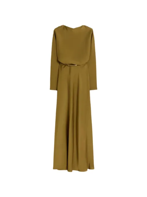 Max Mara satin belted maxi dress Green 2616221043600