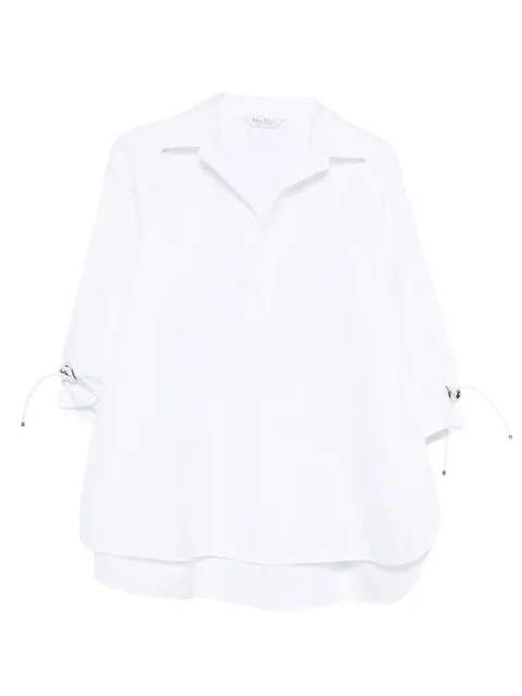 Max Mara Adorni drawstring-sleeve blouse White 2611191062600