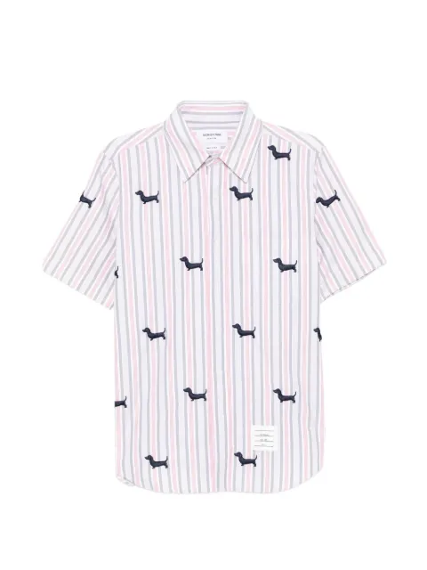 Thom Browne satin-stitch striped shirt White MWS239EE1489