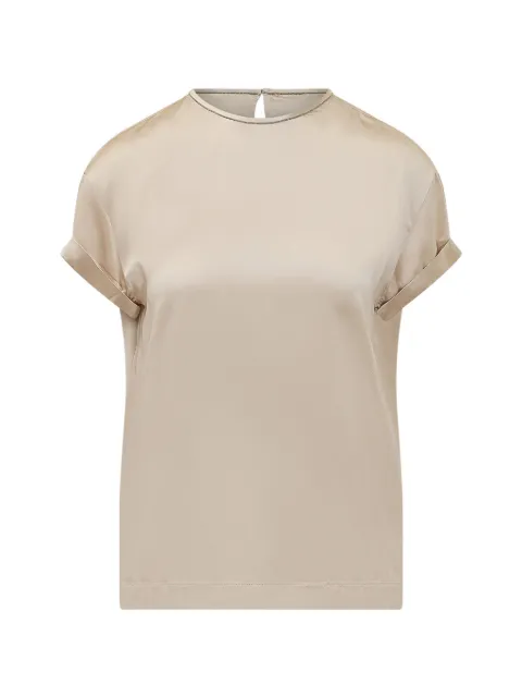Brunello Cucinelli cuffed top t-shirt Neutrals M0C59DE310C9643