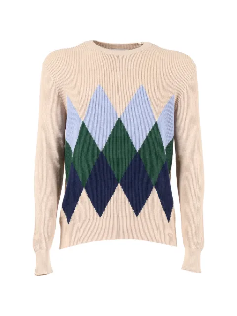 Ballantyne argyle crewneck jumper Neutrals B2P00014C05