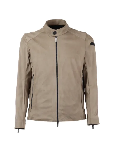 RRD logo-patch biker jacket Neutrals 26022