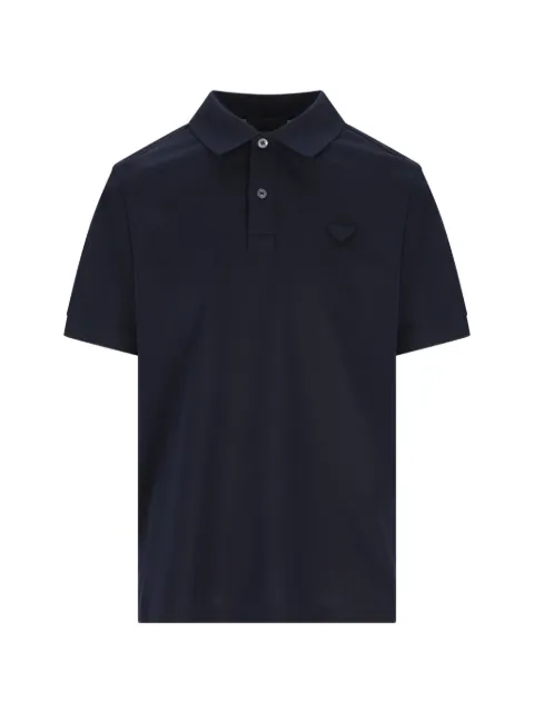 Prada logo-triangle polo shirt Blue UJN444SWEO1867