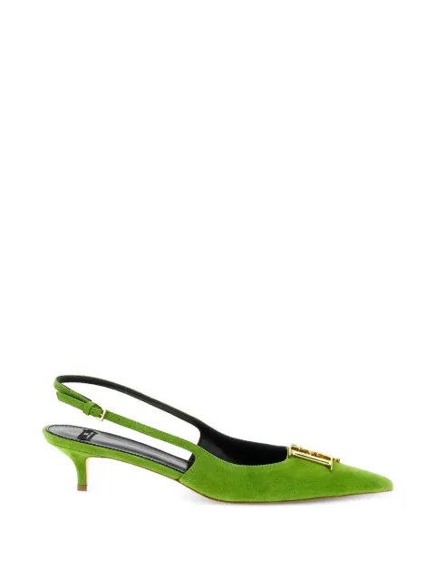 Elisabetta Franchi logo-detail slingback pumps Green SA17L61E2