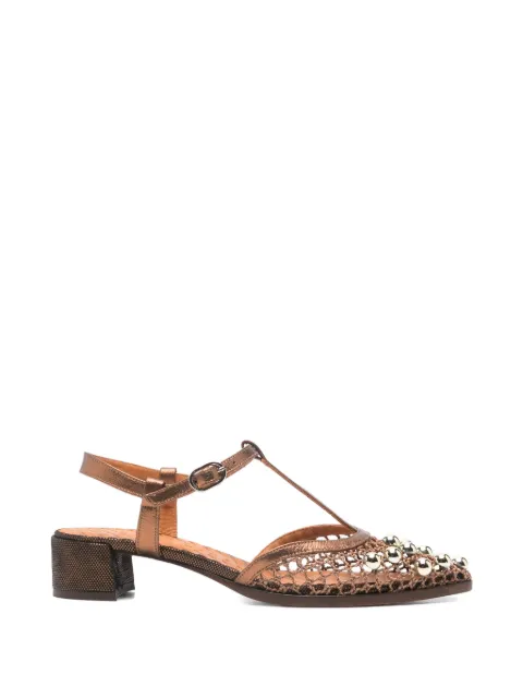 Chie Mihara Hagila studded heeled pumps Brown HAGILA