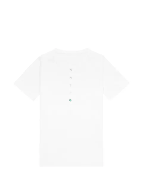 Fortela Coralie mother-of-pearl button T-shirt White WCORALIESPC02TWHI