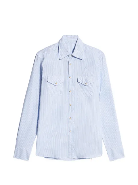 Fortela striped patch-pockets shirt Blue TEX00337M1X