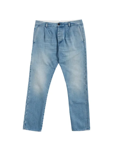 Fortela pleated denim tapered trousers Blue PENCESJ00401D200