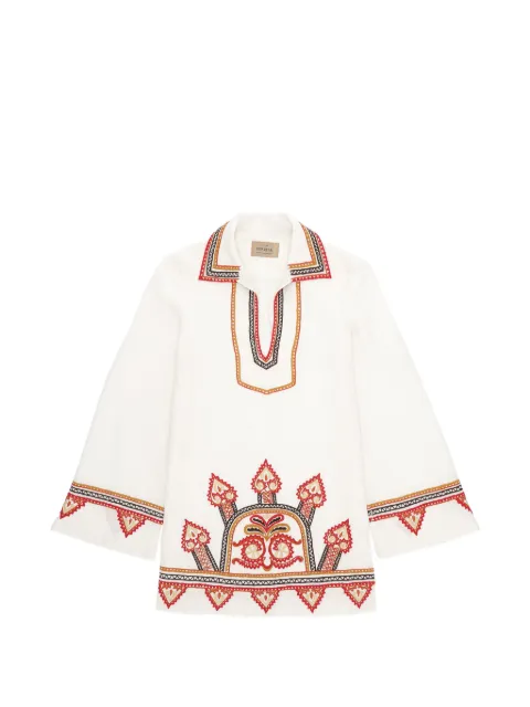 Fortela embroidered trapeze dress White WGEACM512OFF