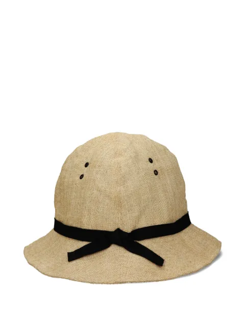 Fortela Sainttropez ribbon cloche hat Neutrals SAINTTROPEZGD008NAT