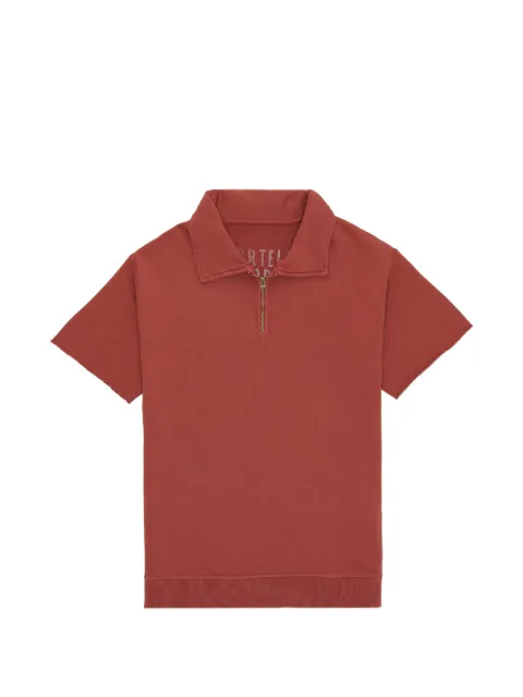 Fortela zip-fastening short-sleeve polo shirt Red YORK01040LOB
