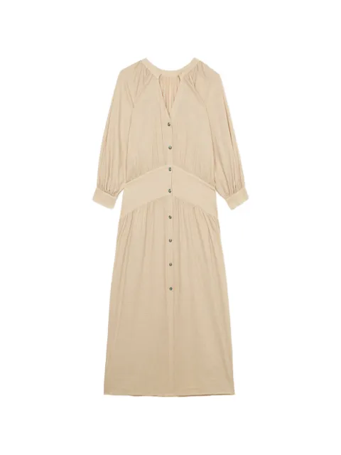 Fortela Violet mandarin-collar maxi dress Neutrals WVIOLET08133OFF