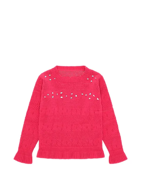 Fortela Luna beaded crew-neck sweater Pink WLUNA99465RED