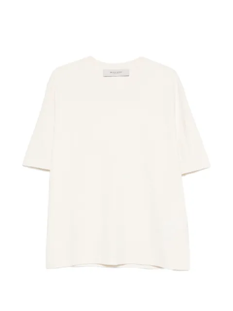 Golden Goose logo-patch distressed T-shirt Neutrals GUP01873P001576