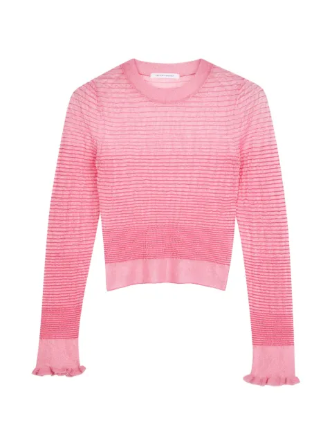 Cecilie Bahnsen fringed-cuff long-sleeve top Pink 25KNI50001
