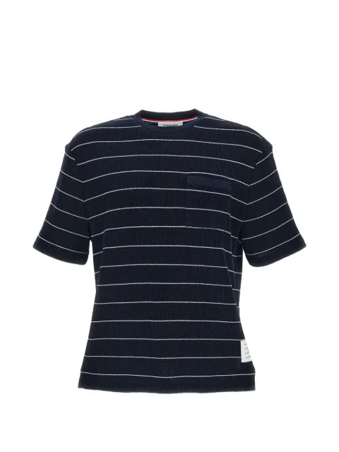 Thom Browne striped-pattern pocket T-shirt Blue MJS305AJ0245927