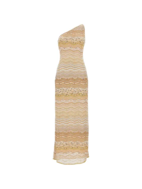 Missoni maxi one-shoulder dress Neutrals DS26SG1GBK01H9