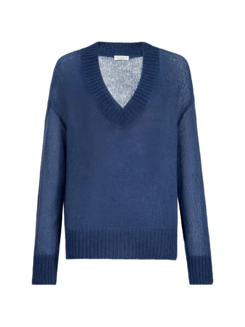 Brunello Cucinelli V-neck sweater Blue M2I776852C9129