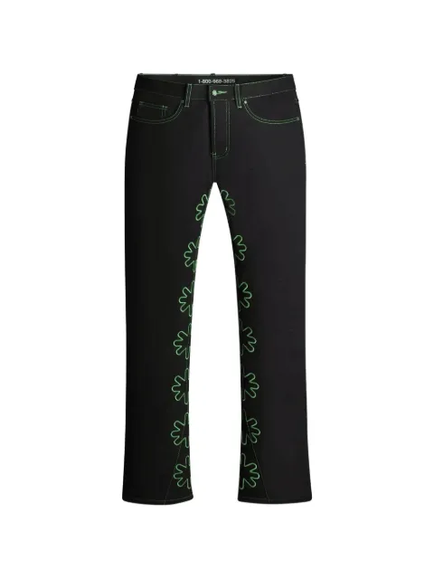 LOSTSHDWS floral-embroidered jeans Black 10010689