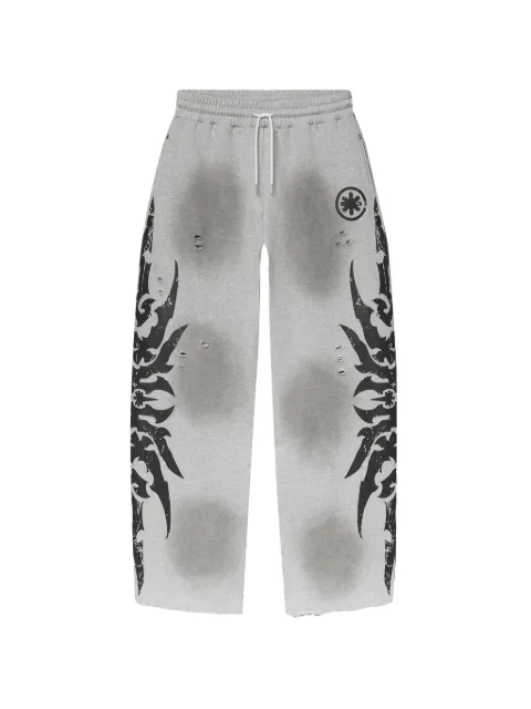 LOSTSHDWS acid-wash graphic-print track pants Grey 10053344